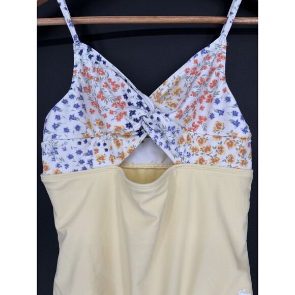 Abercrombie Kids Floral One-Piece Swimsuit Girls 13/14 Yellow Swimwear Beach - Picture 2 of 12